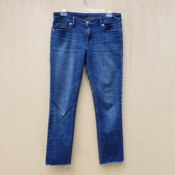 DL1961 Angle Mid Rise Skinny Ankle Frayed Edge Jeans - Size 29 - Picture 1 of 14